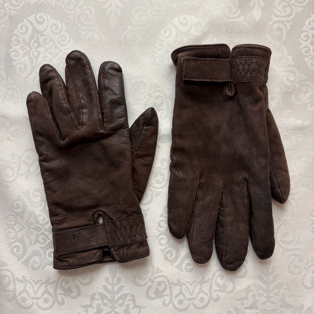 90s Wilsons Leather Gloves with Thinsulate Lining Winter Chocolate Brown Small